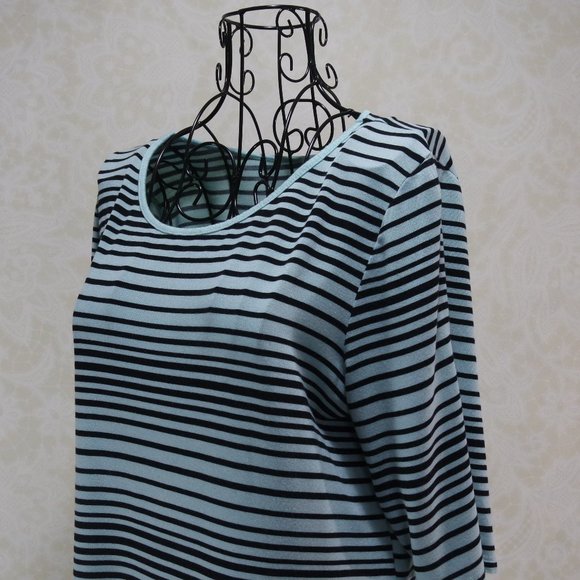 Apt. 9 Teal Black Relaxed Fit Blouse - Picture 4 of 13